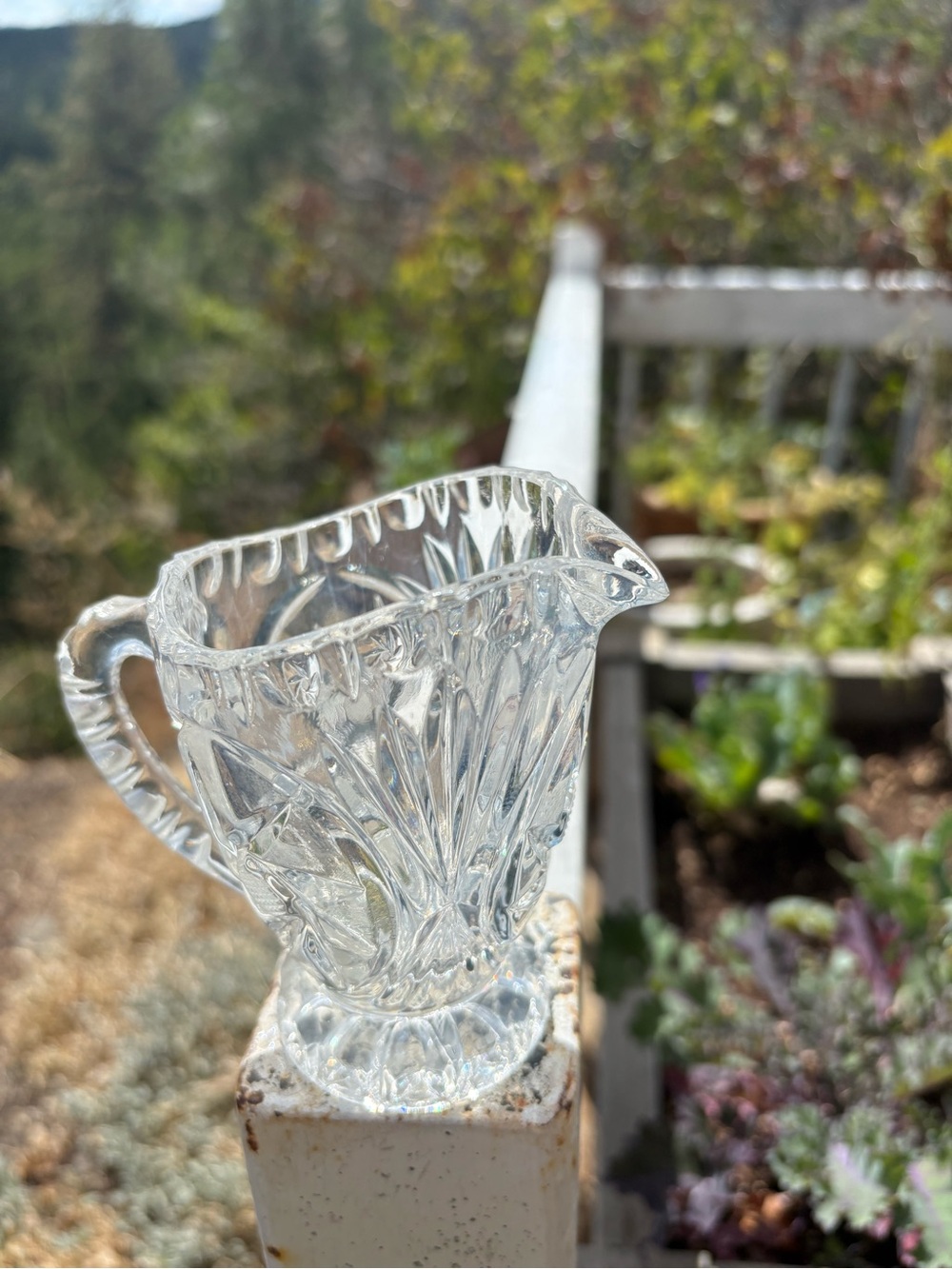 Crystal Creamer Picture Cut Crystal